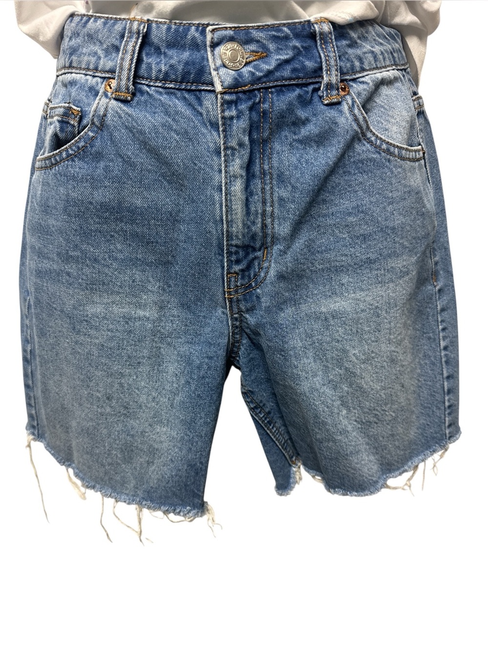 Forever 21 Denim Cutoff Shorts Women’s Size 24 Light Blue Distressed Y2K